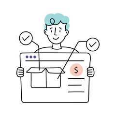 Product Prototype vector colored minimal illustration. EPS 10 file