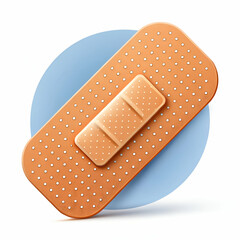 Adhesive patch icon 3D rendering isolated on white background for healthcare and medical applications
