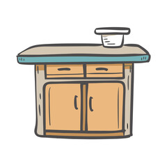 kitchen island icon, kitchen island vector illustration-simple illustration of kitchen island, perfect for kitchen island logos and icons