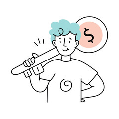 key of success vector colored minimal illustration. EPS 10 file