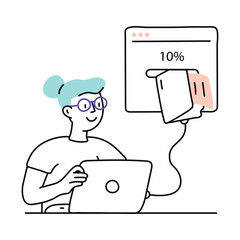 Remote Work vector colored minimal illustration. EPS 10 file