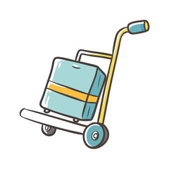 trolley cart icon, trolley cart vector illustration-simple illustration of trolley cart, perfect for trolley cart logos and icons
