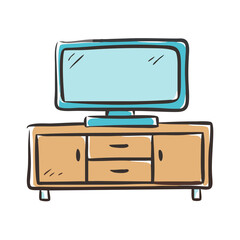 tv stand icon, tv stand vector illustration-simple illustration of tv stand, perfect for tv stand logos and icons