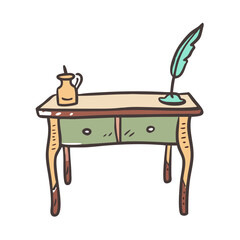 writing desk icon, writing desk vector illustration-simple illustration of writing desk, perfect for writing desk logos and icons