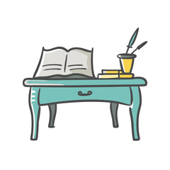 writing desk icon, writing desk vector illustration-simple illustration of writing desk, perfect for writing desk logos and icons