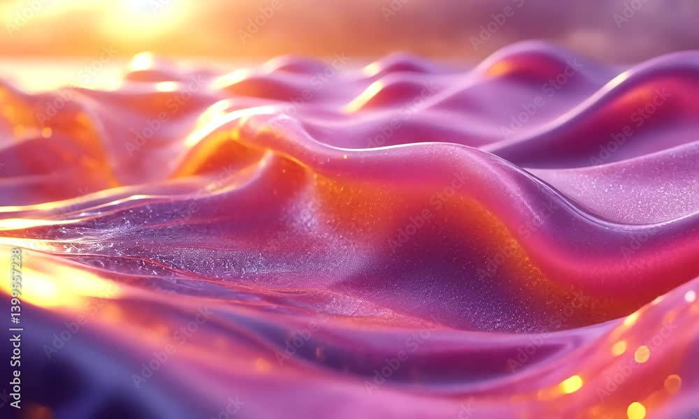 Poster abstract iridescent fluid wave motion background with shimmering highlights and reflections