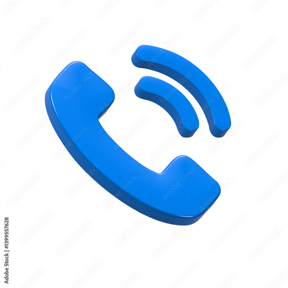 Poster call phone incoming icon 3d rendering