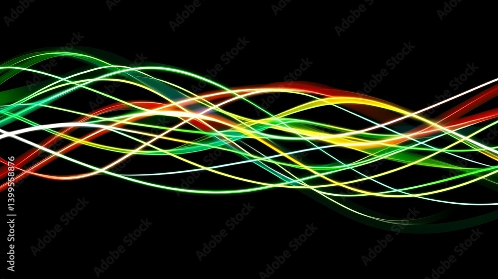 Aufkleber abstract swirling lines of vibrant colors. intricate patterns of light trails create a dynamic visua