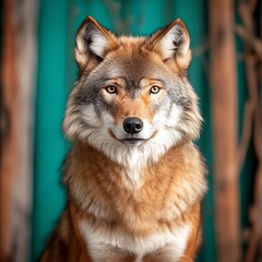 Fototapeta premium Majestic Red Wolf Portrait.