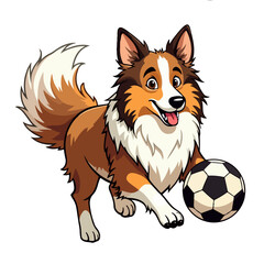 Fototapeta premium collie dog vector illustration, collie dog clipart