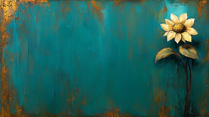 Single Sunflower Reaching Towards a Vibrant Blue Background