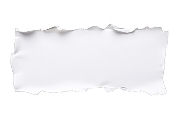 a piece of torn white paper with jagged edges set against a plain background ideal for use as a blank canvas for text or design elements