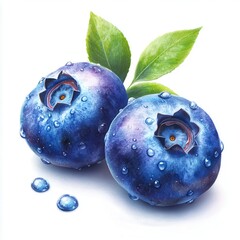 Obraz premium Fresh blueberries with water droplets