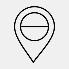 Icon location pin. Indonesian independence day celebration elements. Icons in line style. Good for prints, posters, etc.