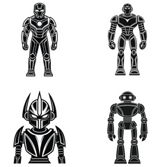 Minimal Robot Silhouettes for Innovation-Themed Designs