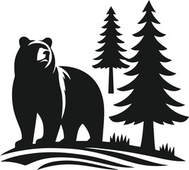 Bear black vector
