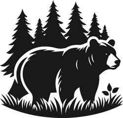 Bear black vector