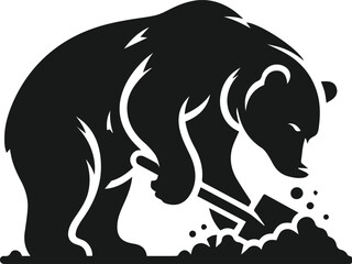 Bear black vector