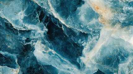 Obraz premium Blue Marble Texture: This mesmerizing macro shot captures the intricate veins and swirls of a deep blue marble slab, resembling a celestial landscape, with hints of golden and white accents.