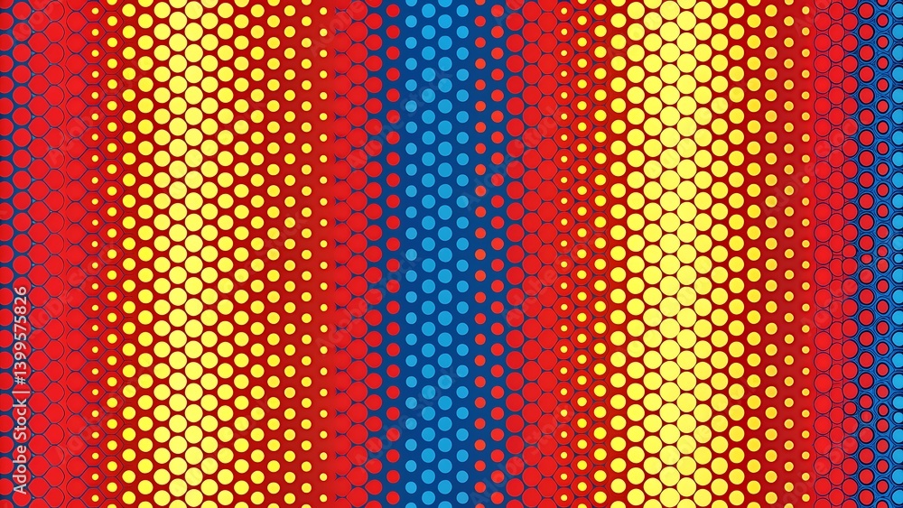 Poster colorful pop art background with dots pattern.