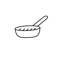 Cooking pan and pot icons thin line illustration