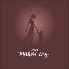 Happy Mothers Day Creative of Mother Holding Childs Hand While Walking