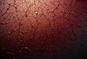 Captivating textural background with rich maroon hues and intricate web patterns