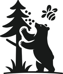 Bear black vector