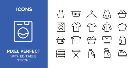 Laundry Day: A Collection of 24 Pixel-Perfect Laundry Icons
