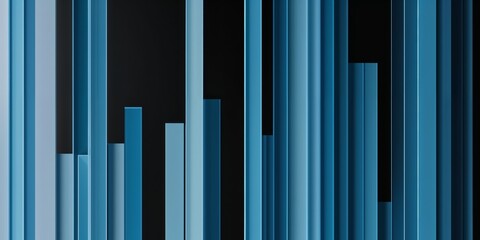 Obraz premium Abstract composition of vertical lines in shades of blue and black.