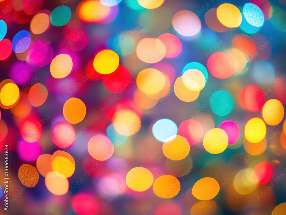Poster bokeh burst of celebration: a shimmering array of colorful bokeh circles dances across the frame, ev