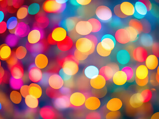 Fototapeta premium Bokeh Burst of Celebration: A shimmering array of colorful bokeh circles dances across the frame, evoking a vibrant and celebratory atmosphere. perfect for celebratory occasions, social media.