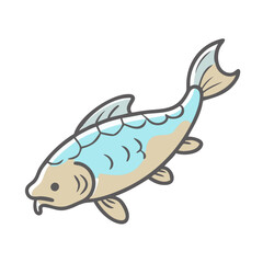 carp icon, carp vector illustration-simple illustration of carp, perfect for carp logos and icons