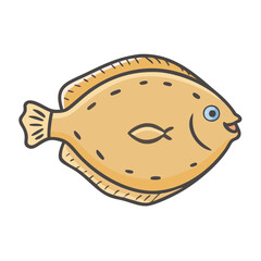 flounder icon, flounder vector illustration-simple illustration of flounder, perfect for flounder logos and icons