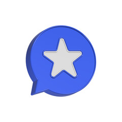 star rating with bubble 3d icon rendering 