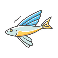 flying fish icon, flying fish vector illustration-simple illustration of flying fish, perfect for flying fish logos and icons
