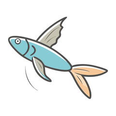 flying fish icon, flying fish vector illustration-simple illustration of flying fish, perfect for flying fish logos and icons