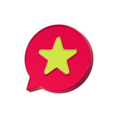 star rating with bubble 3d icon rendering 