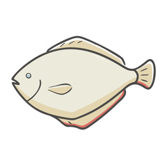 halibut icon, halibut vector illustration-simple illustration of halibut, perfect for halibut logos and icons