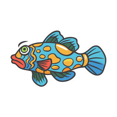 mandarin fish icon, mandarin fish vector illustration-simple illustration of mandarin fish, perfect for mandarin fish logos and icons