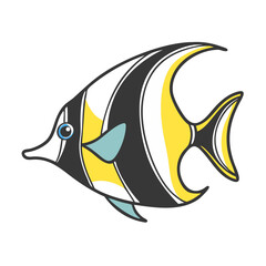 moorish idol icon, moorish idol vector illustration-simple illustration of moorish idol, perfect for moorish idol logos and icons