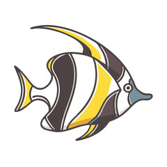 moorish idol icon, moorish idol vector illustration-simple illustration of moorish idol, perfect for moorish idol logos and icons