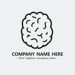 Brain illustration black and white for logo company vector image