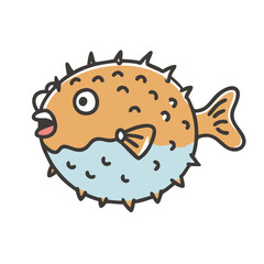 pufferfish icon, pufferfish vector illustration-simple illustration of pufferfish, perfect for pufferfish logos and icons
