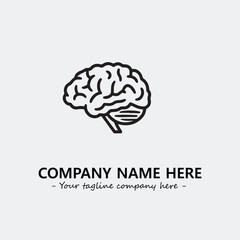 Brain illustration black and white for logo company vector image