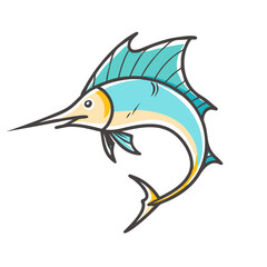 sailfish icon, sailfish vector illustration-simple illustration of sailfish, perfect for sailfish logos and icons