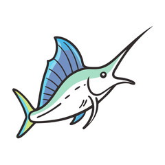 sailfish icon, sailfish vector illustration-simple illustration of sailfish, perfect for sailfish logos and icons
