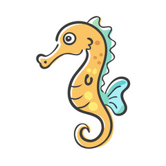 Fototapeta premium seahorse icon, seahorse vector illustration-simple illustration of seahorse, perfect for seahorse logos and icons