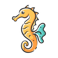 seahorse icon, seahorse vector illustration-simple illustration of seahorse, perfect for seahorse logos and icons