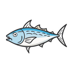 skipjack tuna icon, skipjack tuna vector illustration-simple illustration of skipjack tuna, perfect for skipjack tuna logos and icons